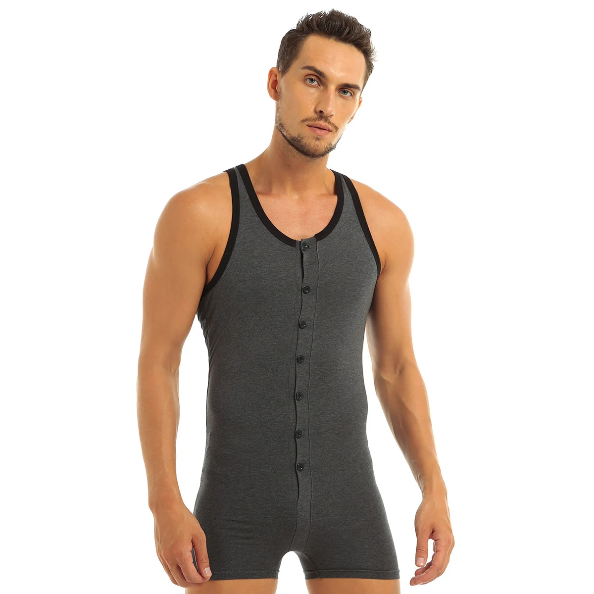 Top Trends: Men Cotton Soft Vest Bodysuit Underwear Corset Body Shapewear Sleeveless Tank Sleepwear Jumpsuit Casual Lounge Wear Plus Size Shoppable Styles