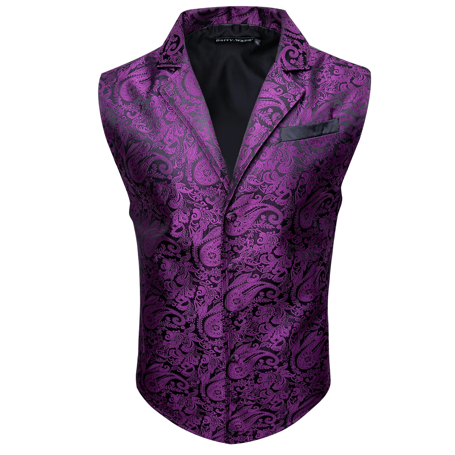 Top Trends: Barry.Wang Purple Floral Herringbone Vest Coat Men Silk Suit Vest Single-Breasted Notched Lapel Waistcoat MD-2103 Shoppable Styles