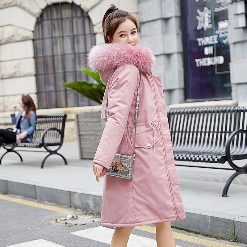 Top Trends: Winter Parkas Jacket 2019 Winter Women's Jacket Fashion Hooded Fur Collar Thick Warm Long Winter Coats -30 Degree Snow Jackets Shoppable Styles - Image 5