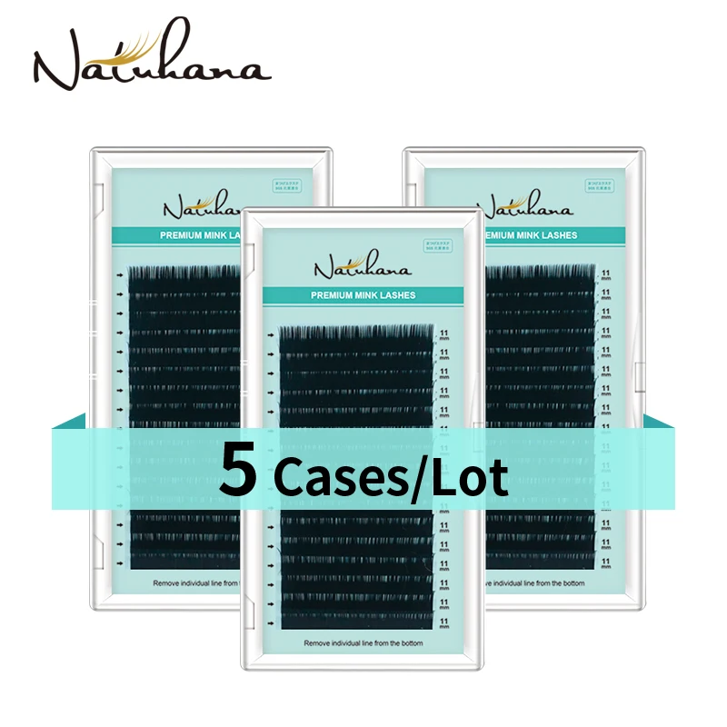 Top Trends: NATUHANA 5 Cases / Lot 16rows Eyelash Extension Premium Matte Black Individual Mink Natural Soft False Lashes Makeup Cilios Shoppable Styles