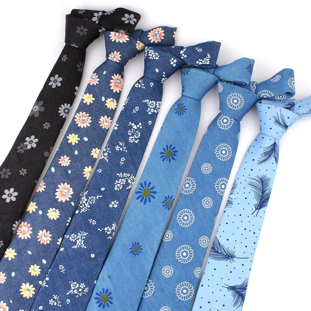 Top Trends: Cotton Jeans Ties Groom Necktie For Wedding Party Boys Girls Neck Tie Denim Necktie For Men Women Neck Wear Men Ties Gravatas Shoppable Styles