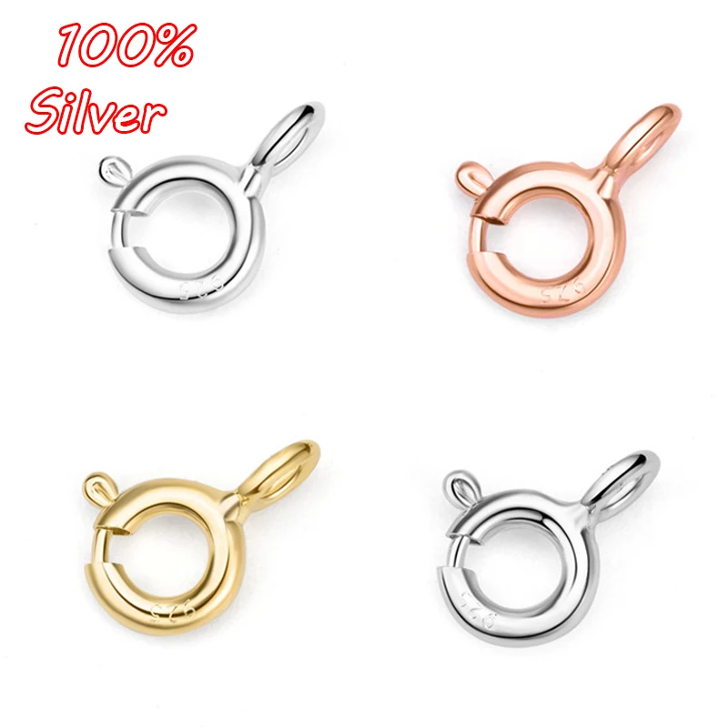 Top Trends: 6pcs 925 Sterling Silver Color Round Claw Spring Clasps Hooks For Bracelet Necklace Connectors DIY Jewelry Making Shoppable Styles