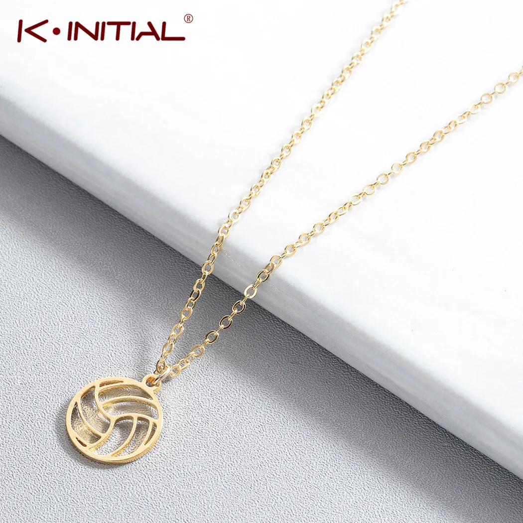 Top Trends: Kinitial Volleyball Pendant Necklace Link Chain Player Ball Charm Necklaces For Women Men Sports Ball Player Gothic Jewelry Shoppable Styles