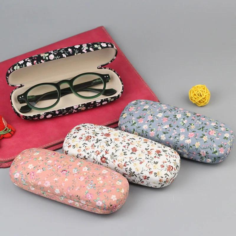 Top Trends: Fashion Portable Glasses Case Simple Glasses Box Chinese Style Spectacle Case Floral Printed Sunglasses Bag Transparent Cases Shoppable Styles