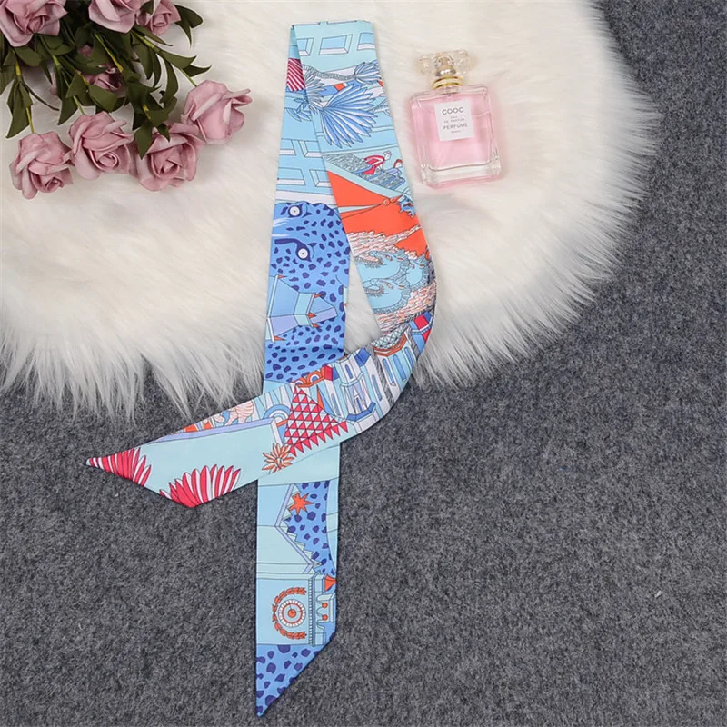 Top Trends: Animal Town 2023 New Design Leopard Luxury Brand Skinny Scarf Women Hair Neck Silk Scarf For Ladies Foulard Headband Bag Scarves Shoppable Styles - Image 6