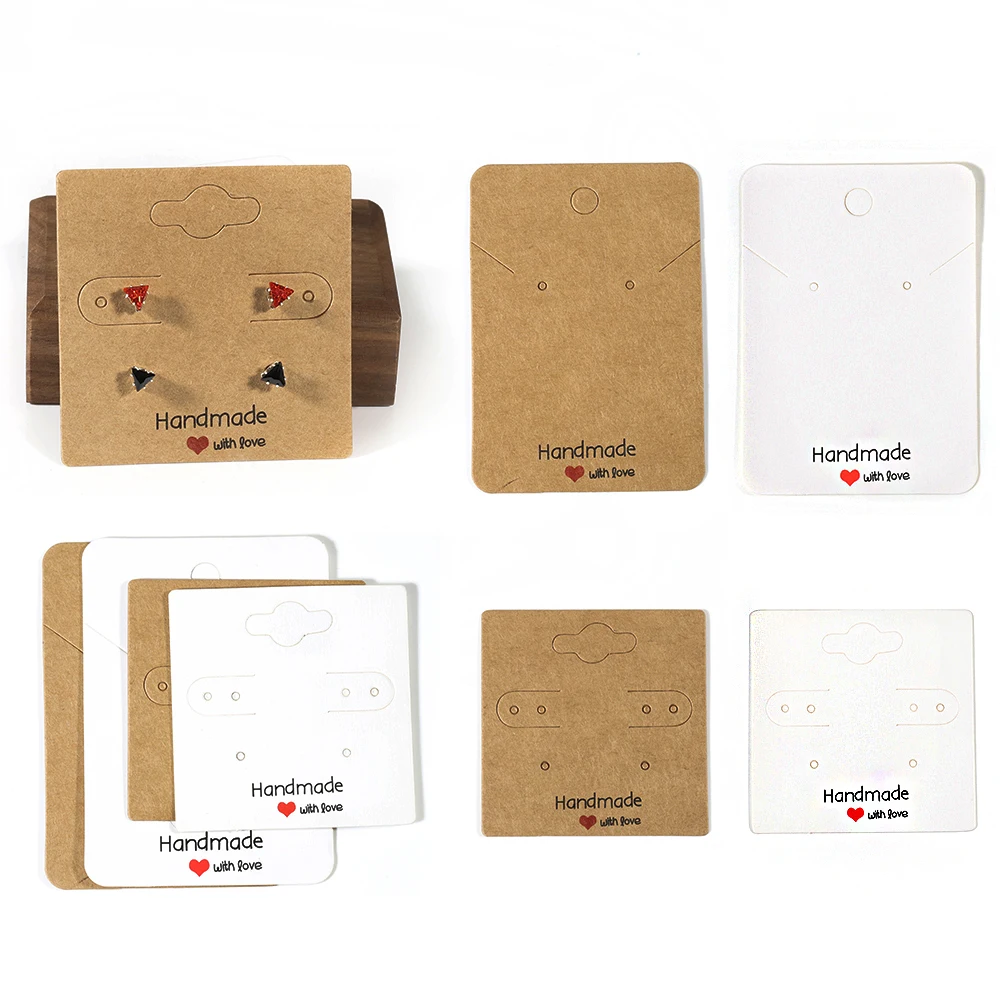 Top Trends: 30pcs 5x5cm 5x7cm Earrings Card Ear Studs Necklaces Display Cards Hang Tag Cardboard Paper Card For Jewelry Box Packaging DIY Shoppable Styles