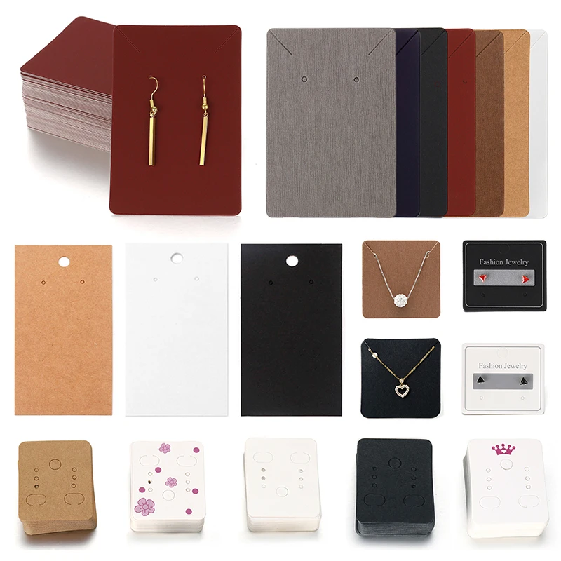 Top Trends: 50pcs Earrings Necklaces Display Cards For Jewelry Box Packaging Cardboard Hang Tag Card Ear Studs Paper Card Jewelry DIY Shoppable Styles