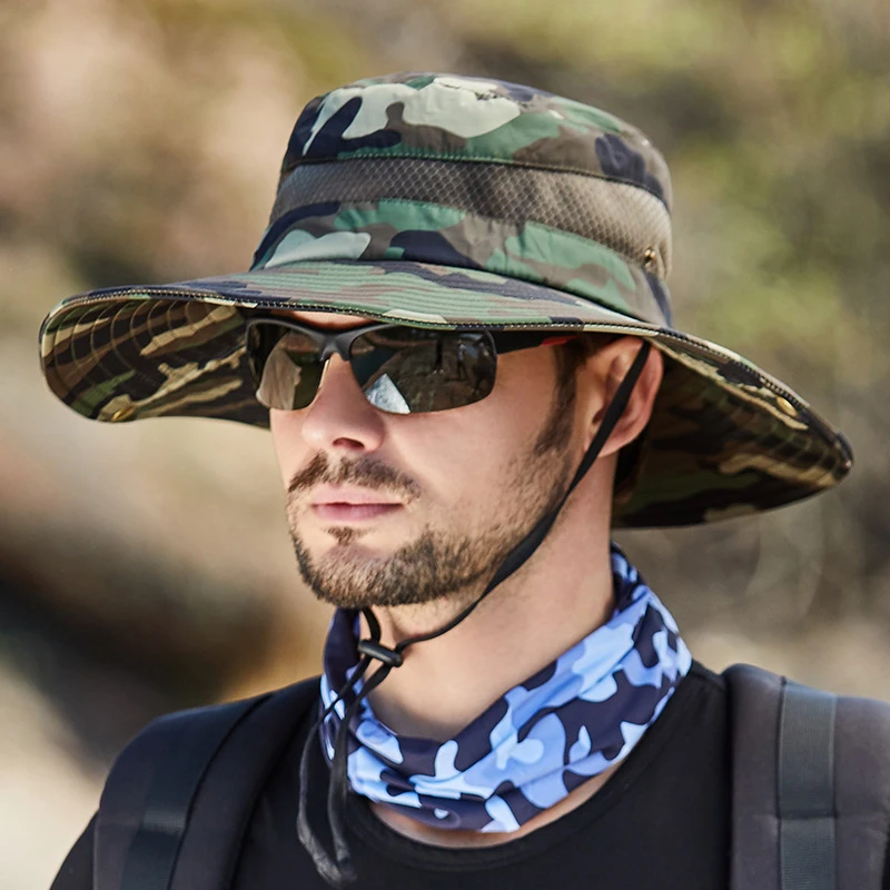 Top Trends: Camouflage Tactical Cap Boonie Military Hats Army Caps Hunting Outdoor Hiking Fishing Sun Protector Fisherman Cap Shoppable Styles