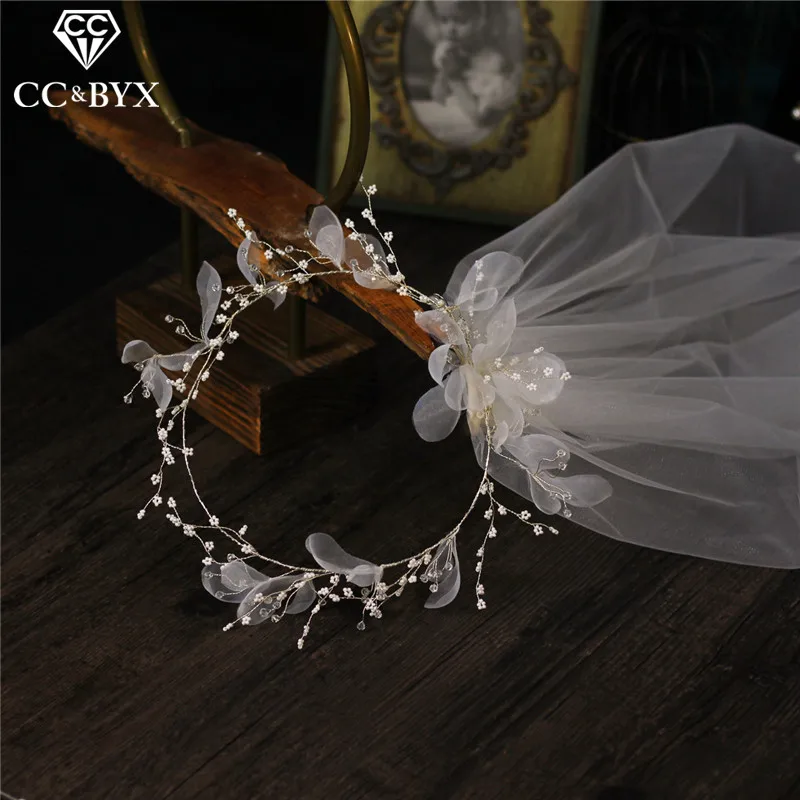 Top Trends: CC Wedding Veil Wreath Flower Crown Bridal Veils Elegant Fashion Jewelry Accessories For Women Bride Soft Yarn Romantic DIY V667 Shoppable Styles