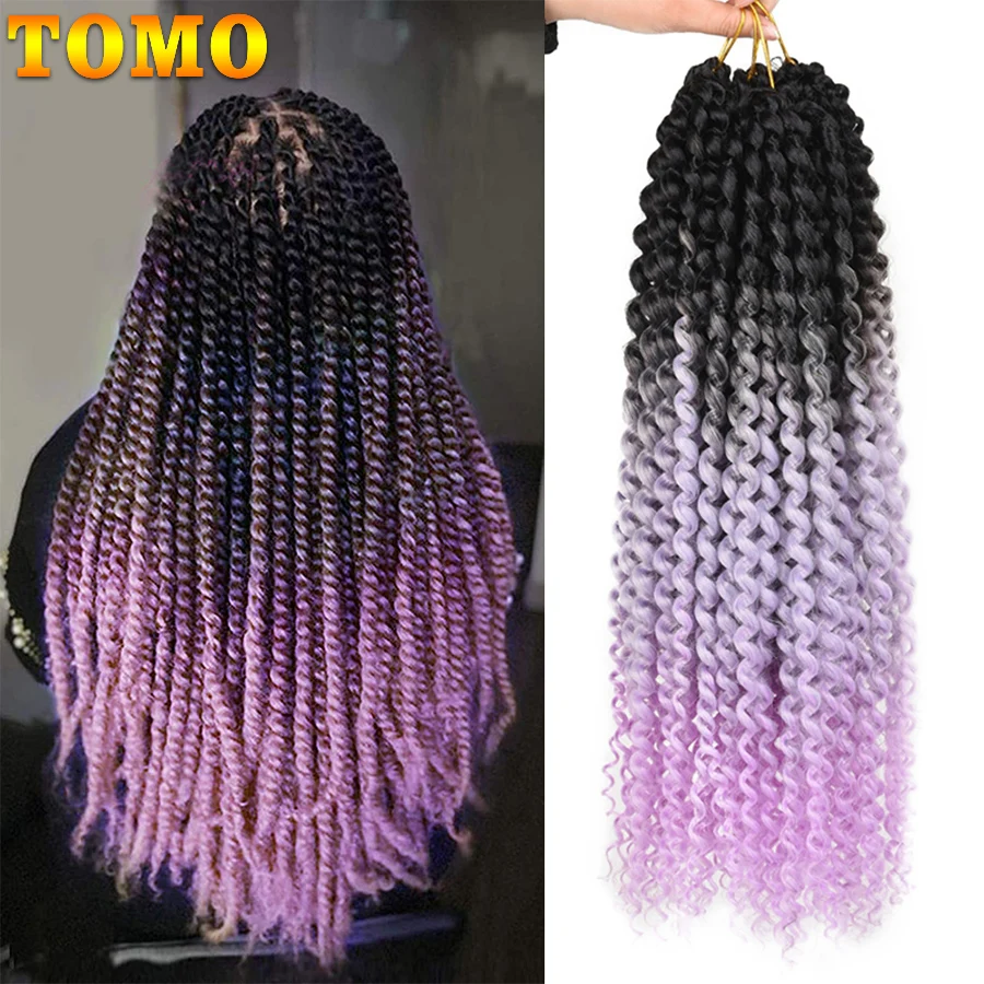 Top Trends: TOMO Passion Twist Crochet Braids 22Strands Ombre Braiding Synthetic Hair Extensions 14 / 18 / 22 Inch Pre Looped Crochet Hair Shoppable Styles