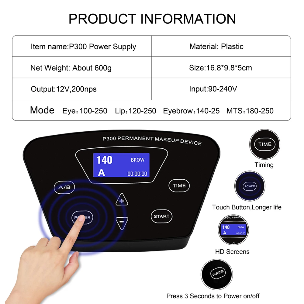 Top Trends: Biomaser P300 Permanent Makeup Machine Rotary Pen Tatoo Machine Kit Microblading Makeup Cartridge Needles Tattoo Power Device Shoppable Styles - Image 3