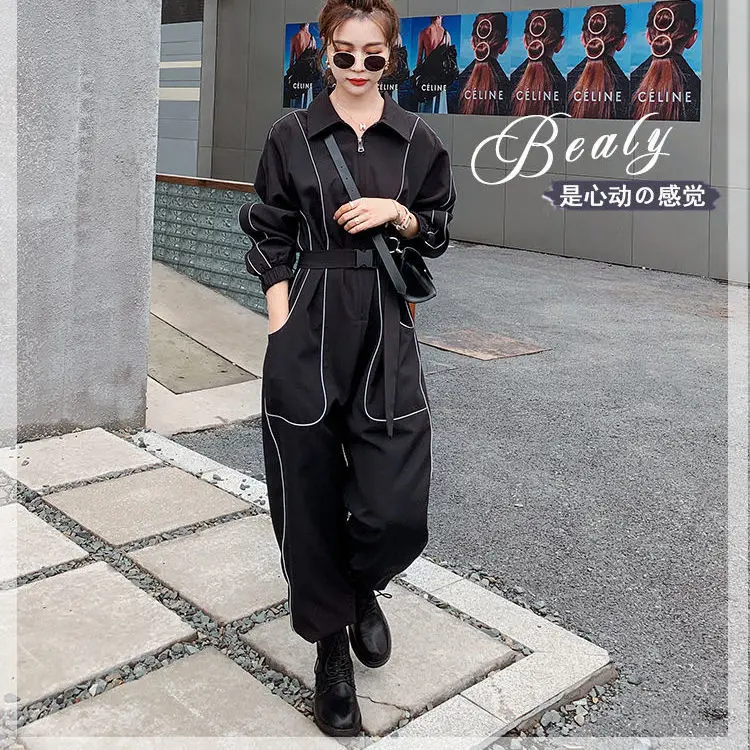 Top Trends: Autumn Winter Women Jumpsuits Loose Casual Patchwork Full Length Harem Pants Jump Suits For Women Shoppable Styles