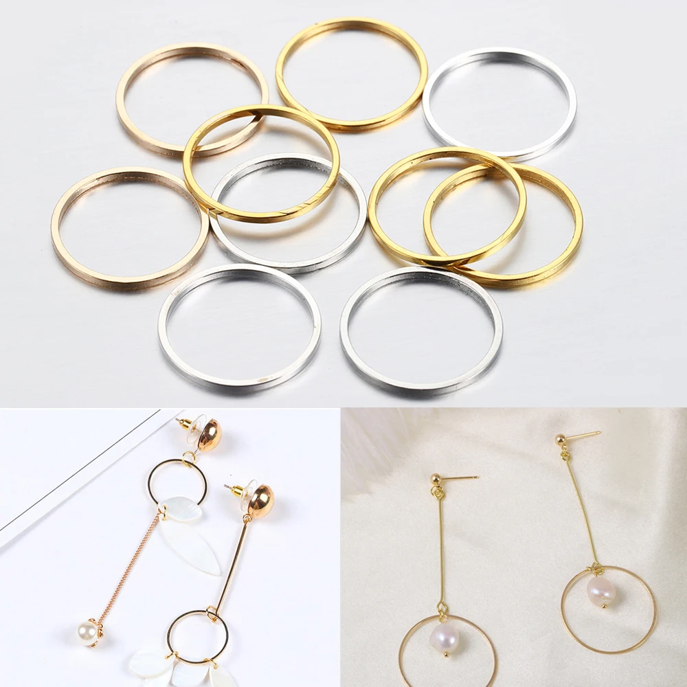 Top Trends: 20-50pcs Round Diameter 8-40mm Hoops Earrings Wires Connectors Closed Rings For DIY Pendant Jewelry Making Accessories Supplies Shoppable Styles