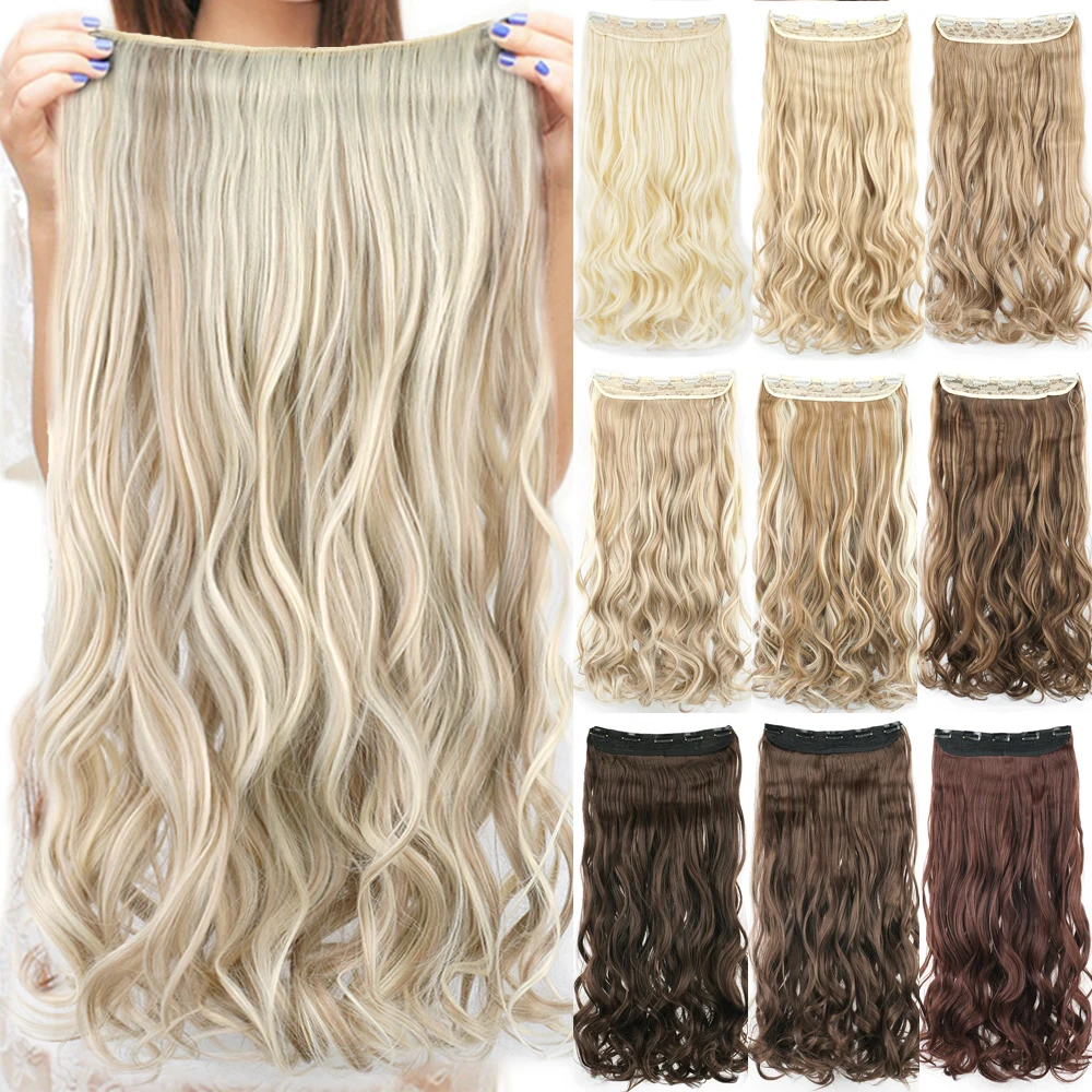 Top Trends: Soowee Curly Synthetic Hair Pieces Dirty Blonde Clip-in One Piece Hair Extensions Hair Accessories For Women Shoppable Styles