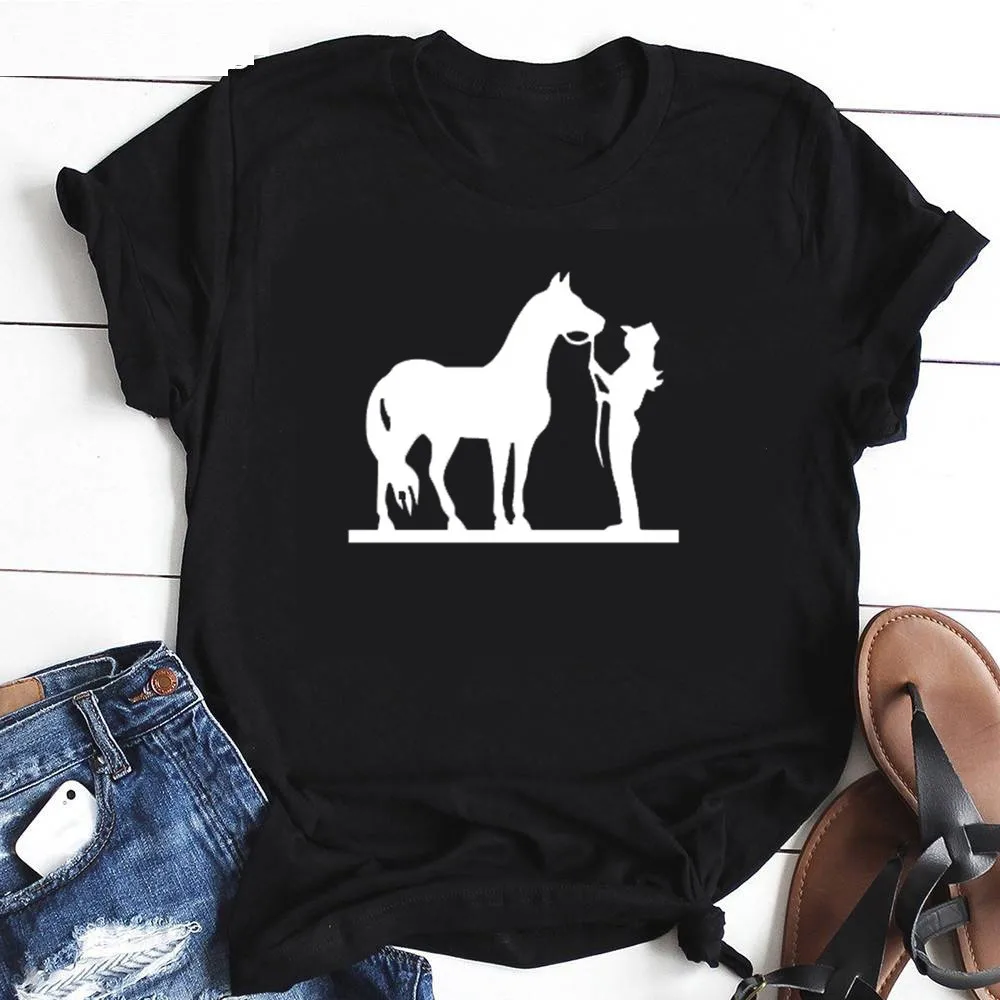 Top Trends: Punk COWGIRL AND HORSE T-shirt Women Sexy Tops Grunge Graphic T-shirt Harajuku Shirts For Women Aesthetic Tshirt Tee Tops Shoppable Styles - Image 3