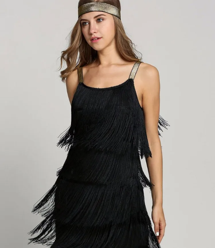 Top Trends: 1920s Women Fringed Costume Sleeveless A-line Flapper Latin Dress Great Gatsby Charleston Party Halloween Costume Robe Dresses Shoppable Styles