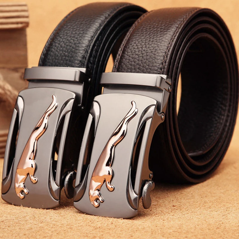 Top Trends: Belt Men&#039;s Genuine Leather Pure Cowhide Automatic Buckle Young People Trend Belt Business Casual Men&#039;s Trouser Belt Shoppable Styles