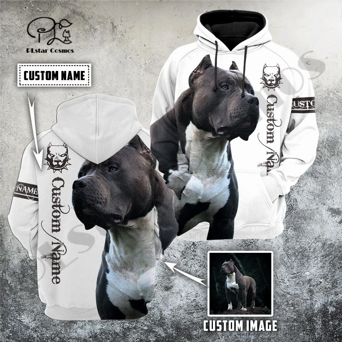 Top Trends: PLstar Cosmos 3Dprint Newest Pitbull Dog Custom Name & Picture Harajuku Casual Streetwear Unique Unisex Hoodies / Sweatshirt / Zip Shoppable Styles