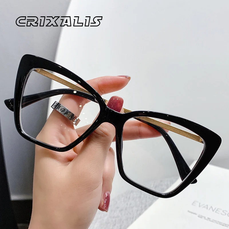 Top Trends: CRIXALIS Women's Fashion Blue Light Glasses 2021 Cat Eye Luxury Brand Designer Ladies Flexible Optical Eyeglasses Frame UV400 Shoppable Styles