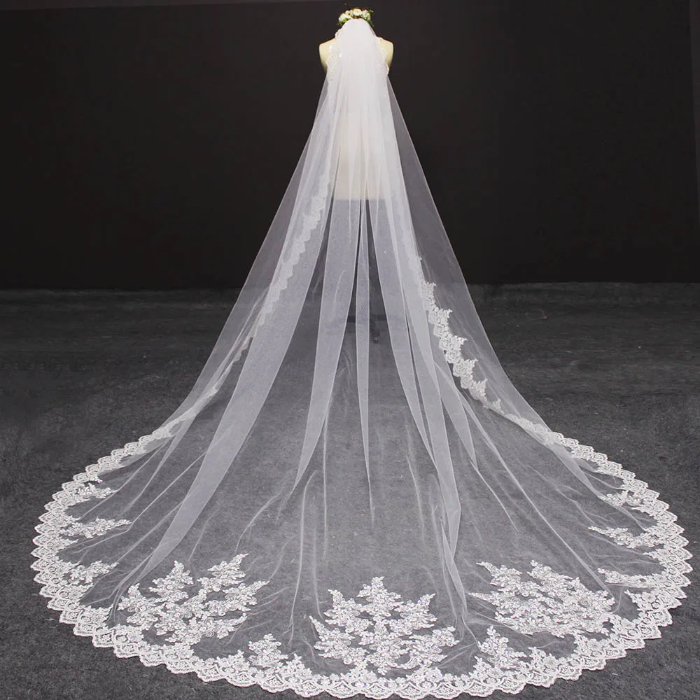 Top Trends: High Quality 3 Meters One Layer Wedding Veil With Comb White Ivory Bridal Veil Cathedral Veil Wedding Accessories Shoppable Styles