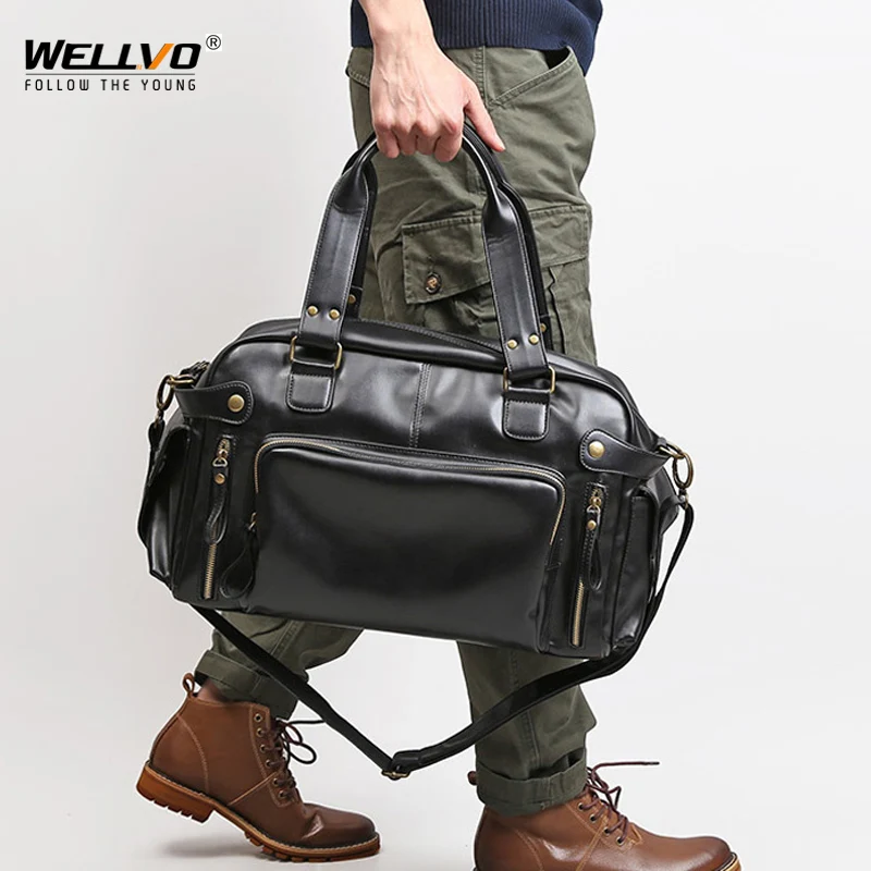 Top Trends: Men&#039;s Soft Leather Briefcase For Laptop Tote Bags Business Shoulder Messenger Handbag Leisure Large Travel Bags Black XA158C Shoppable Styles