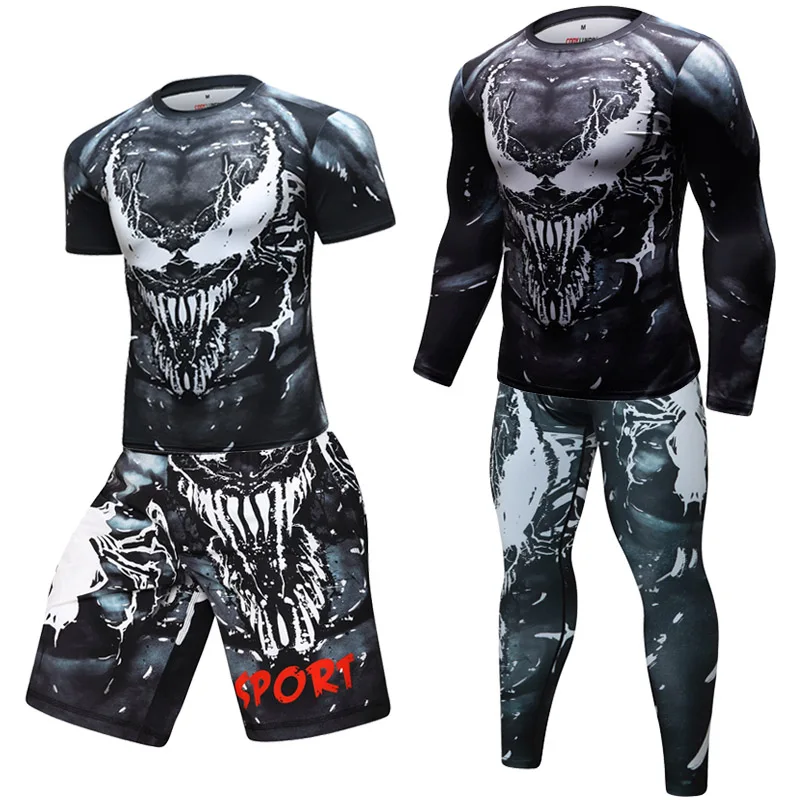 Top Trends: MMA BJJ Rashguard T Shirts+ Pants Rash Guard Fitness Tracksuit Boxing Jerseys Muay Thai Compression Men Kickboxing Sport Suit Shoppable Styles