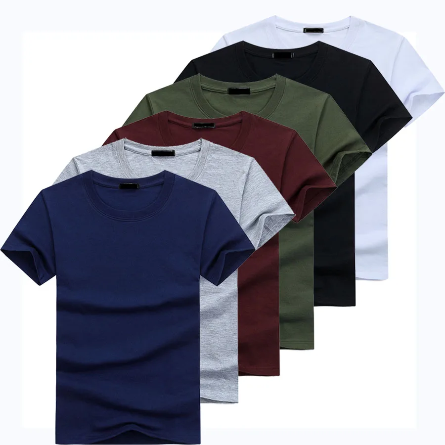 Top Trends: 2020 6pcs / lot High Quality Fashion Men's T-Shirts Casual Short Sleeve T-shirt Mens Solid Casual Cotton Tee Shirt Summer Clothing Shoppable Styles