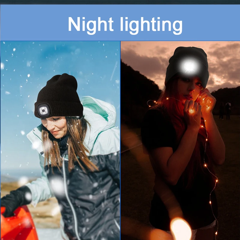 Top Trends: Mens Women Beanie Hat LED Light USB Rechargeable Battery Knitted Warm Hat Walking Night Running Mountain Climbing Hat Shoppable Styles - Image 3