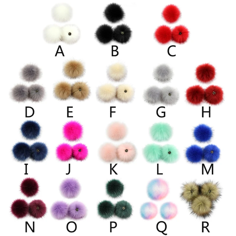 Top Trends: 3Pcs / Set 10cm DIY Colorful Furry Pom Pom Ball With Press Button Removable Fluffy Pompom For Hat Shoes Scarf Accessories Shoppable Styles