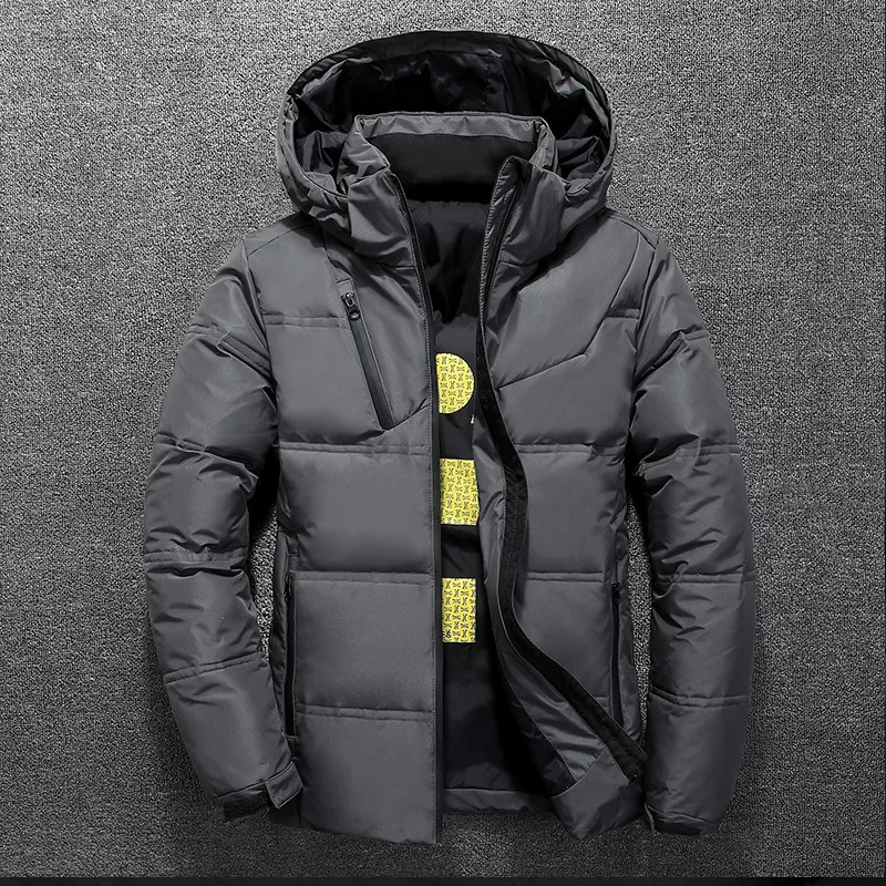 Top Trends: New White Duck Down Jacket Men Winter Warm Solid Color Hooded Down Coats Thick Duck Parka Mens Down Jackets Winter Outdoor Coat Shoppable Styles