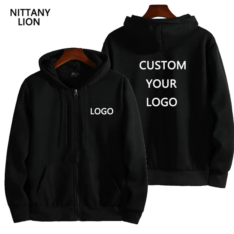 Top Trends: Custom Logo Men's And Women's Zipper Sweatshirt 2021 Jacket Coat Hooded Sweatshirt Long-Sleeved Pullover Solid Color Tops Shoppable Styles