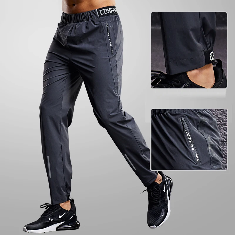 Top Trends: Quick Drying Sport Pants Men Running Pants With Zipper Pockets Training Joggings Sports Trousers Fitness Casual Sweatpants Shoppable Styles