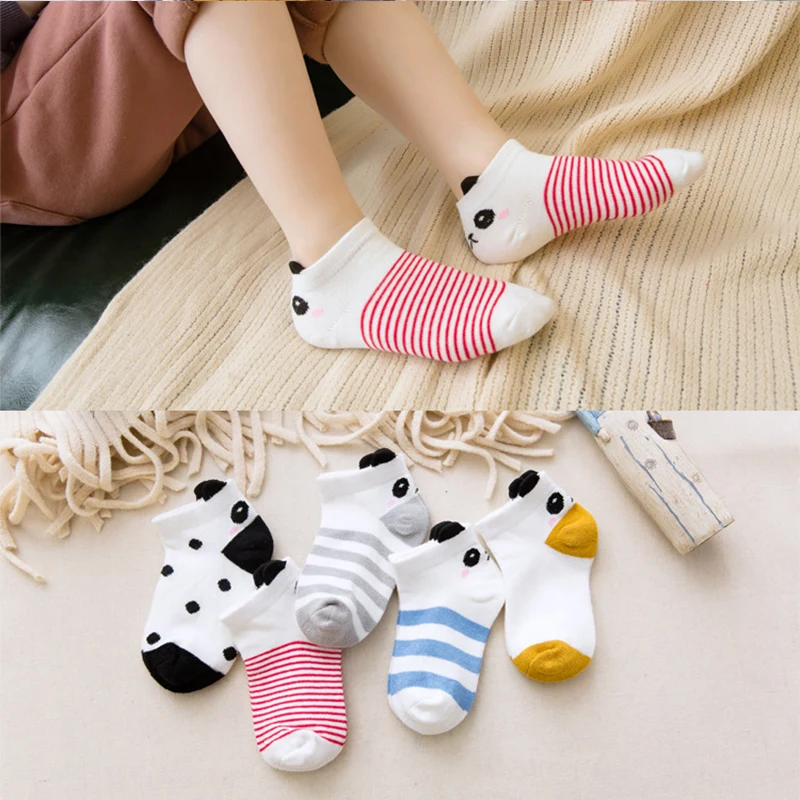 Top Trends: 5 Pair 1 To 12 Yrs Cotton Children's Socks Stereo Animals Summer Thin Kids' Mesh Socks Cute Girls Boys 100% Cotton Socks Shoppable Styles