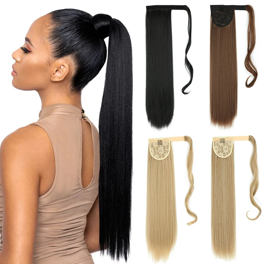 Top Trends: 22-32 Inch Synthetic Hair Fiber Heat-Resistant Curly Hair With Ponytail Fake Hair Chip-in Hair Extensions Pony Tail Shoppable Styles