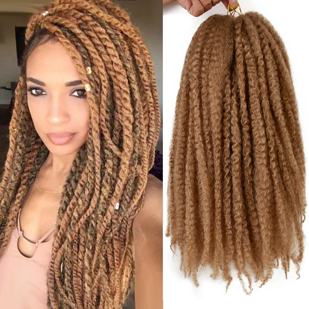 Top Trends: ONYX 18inch Marley Crochet Braids Hair Pure Color Afro Kinky Synthetic Braiding Hair Crochet Braids Hair Extensions For Women Shoppable Styles