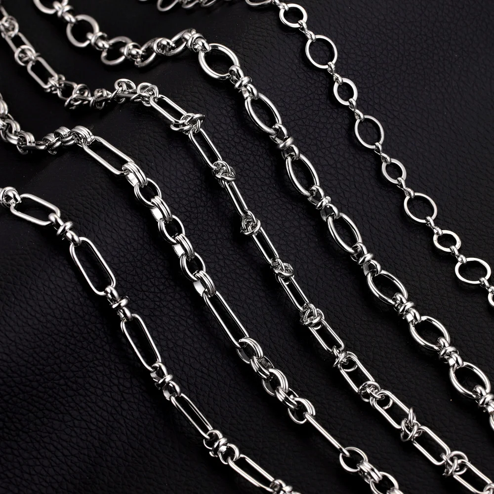 Top Trends: 1 Meter Do Not Fade Stainless Steel Oval Chunky Knot Hip Hop Punk Chain DIY Jewelry Handmade Necklace Bracelet Chains Supplies Shoppable Styles