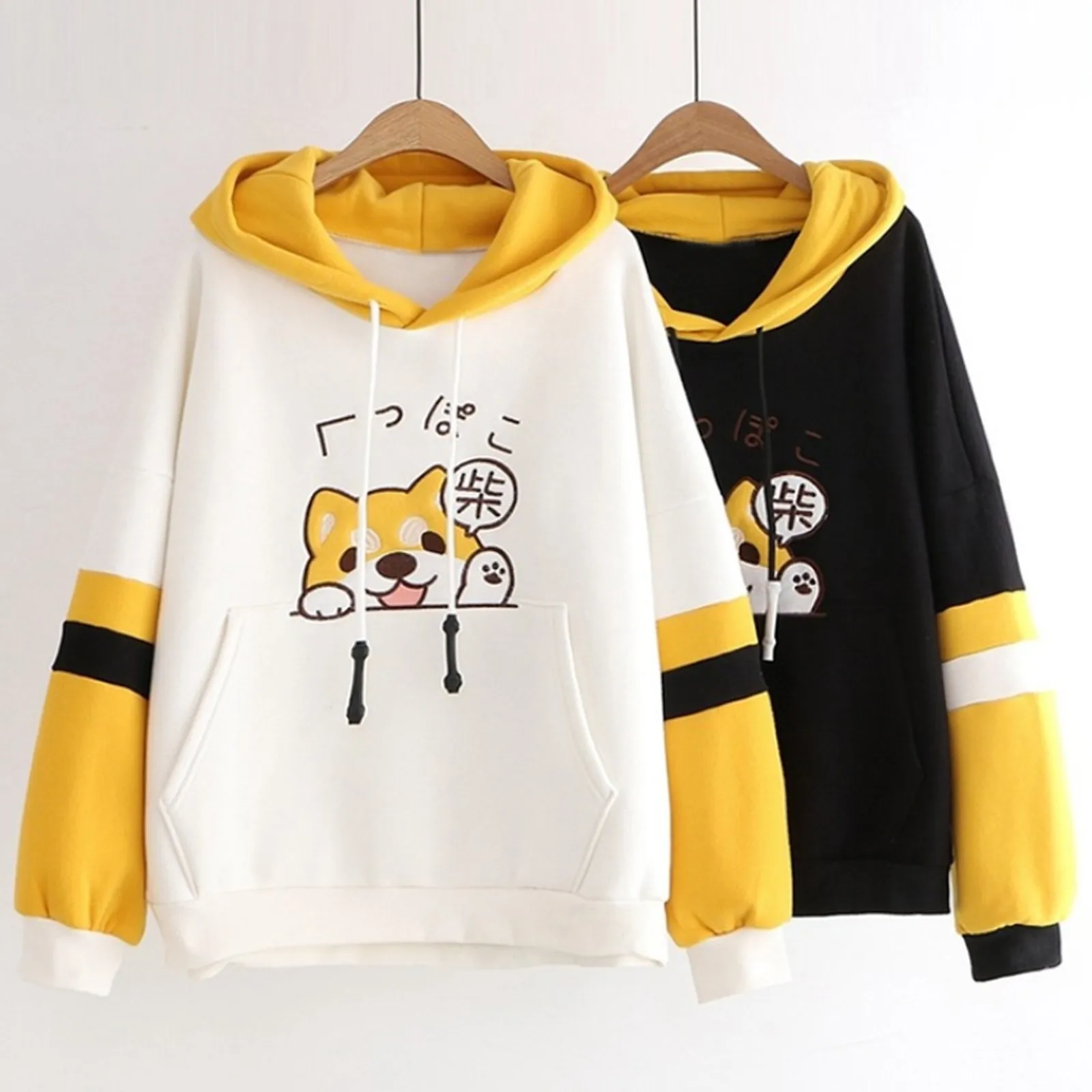 Top Trends: Harajuku Shiba Inu Kawaii Ear Hoodie Sweatshirt Women Japanese Akita Cute Dog Printed Hoodies Tops Pullovers Clothes Moletom Shoppable Styles