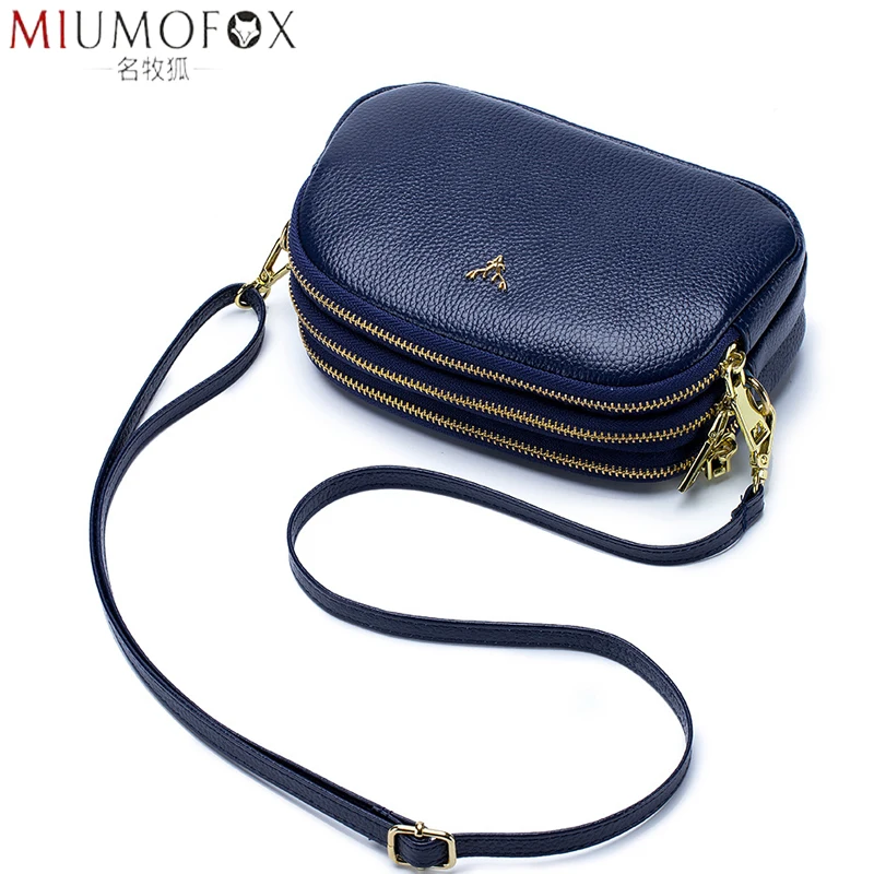 Top Trends: Stylish Three-Layer Zipper Cow Leather Shoulder Bag Women&#039;s Luxury Handbags Crossbody Bag Women Phone Messenger Wallet Small Bag Shoppable Styles