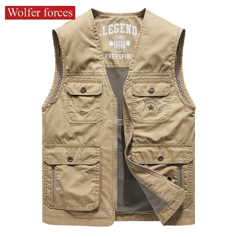 Top Trends: Spring Tooling Vest Men's Multi Pocket Fishing Photography Jackets Outdoor Mountaineering Vests Autumn Cotton Vest Thermal Coats Shoppable Styles - Image 6