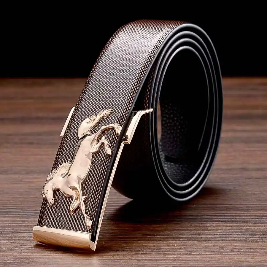 Top Trends: Designer Belts New Leather Belts For Men Buckle Fancy Vintage Jeans Plate Buckle Belts Width:3.5cm BlackCoffee Shoppable Styles