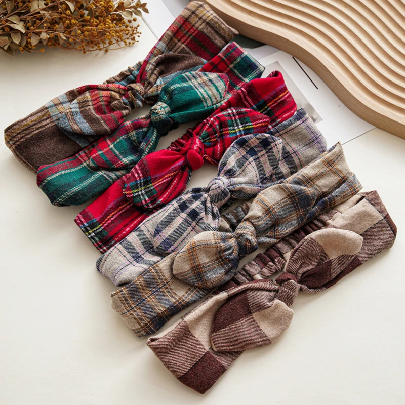 Top Trends: Women Headband Cross Top Knot Elastic Hair Bands Soft Colorful Plaid Bow Girl Hairband Hair Accessories Twisted Knotted Headwrap Shoppable Styles