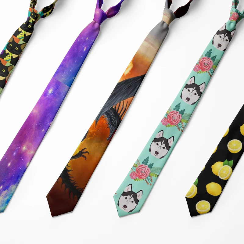 Top Trends: Men Cute Dog Tie Polyester Funny Neckties 8cm Animal Pattern Printed Ties For Men Formal Business Wedding Party Casual Gravitas Shoppable Styles