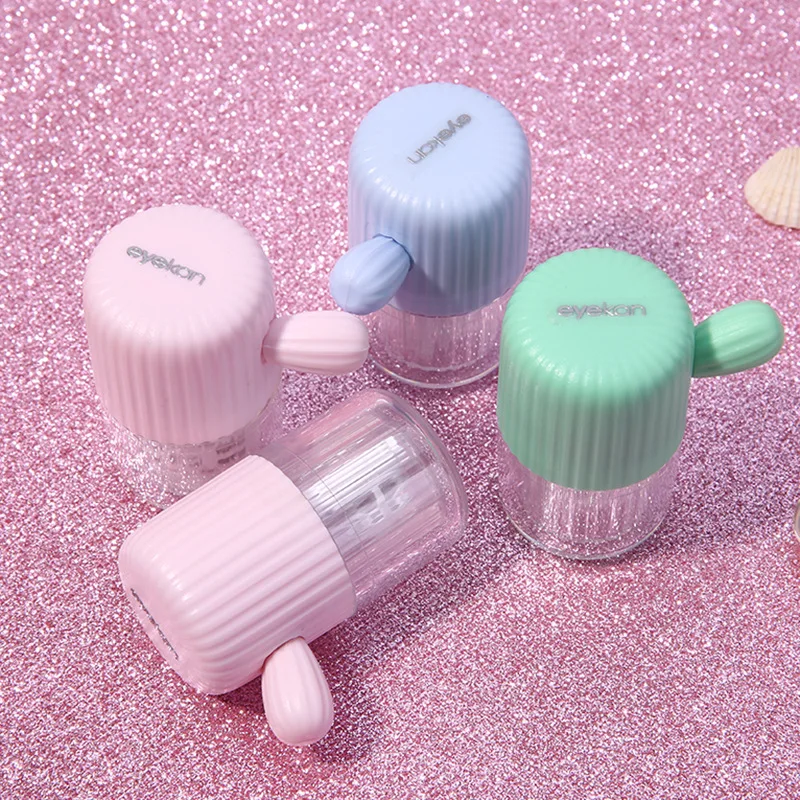 Top Trends: Cactus Contact Lens Cleaner Portable Manual Cleaning Cosmetic Contact Box Travel Contact Lens Case Shoppable Styles