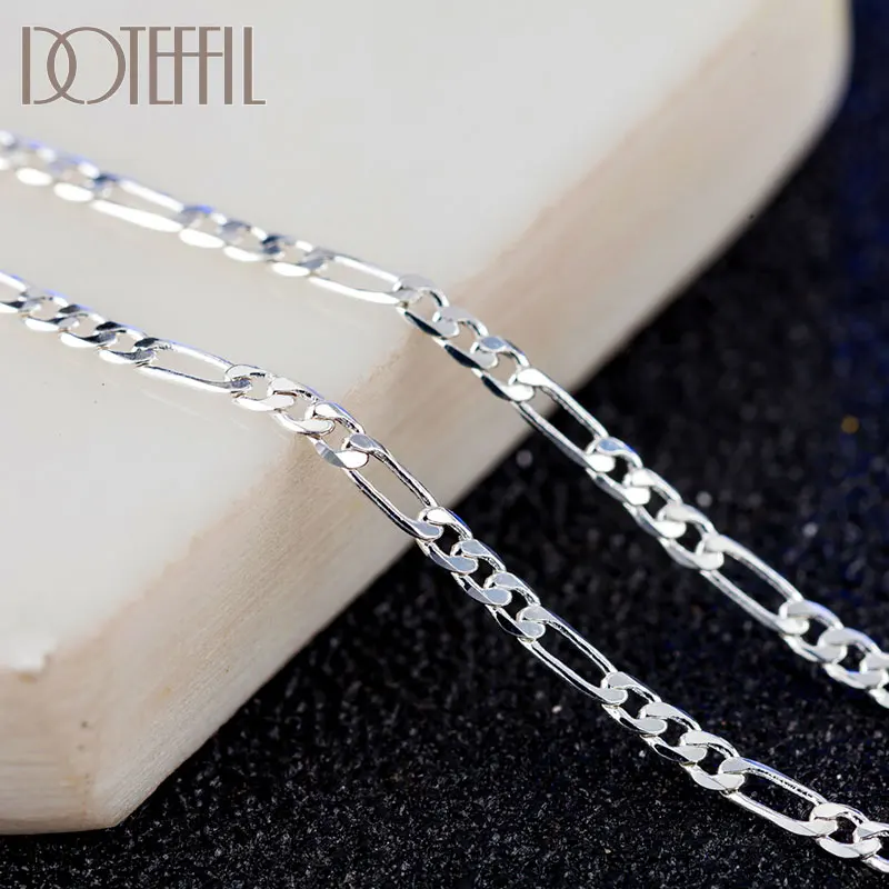 Top Trends: DOTEFFIL 925 Sterling Silver 16 / 18 / 20 / 22 / 24 / 26 / 28 / 30 Inch 2mm Sideways Flat Chain Necklace For Women Man Fashion Wedding Jewelry Shoppable Styles