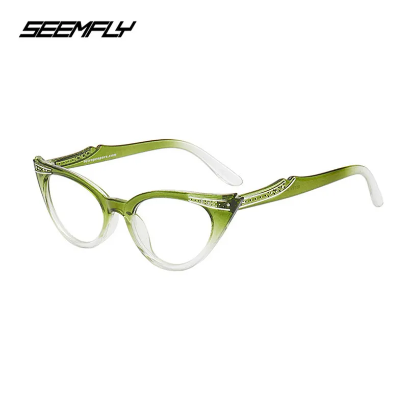 Top Trends: Seemfly Retro Cat Eye Women Reading Glasses Female Classic Candy Color Frame Clear Lens Presbyopic Eyeglasses Diopter 0 To + 4.0 Shoppable Styles