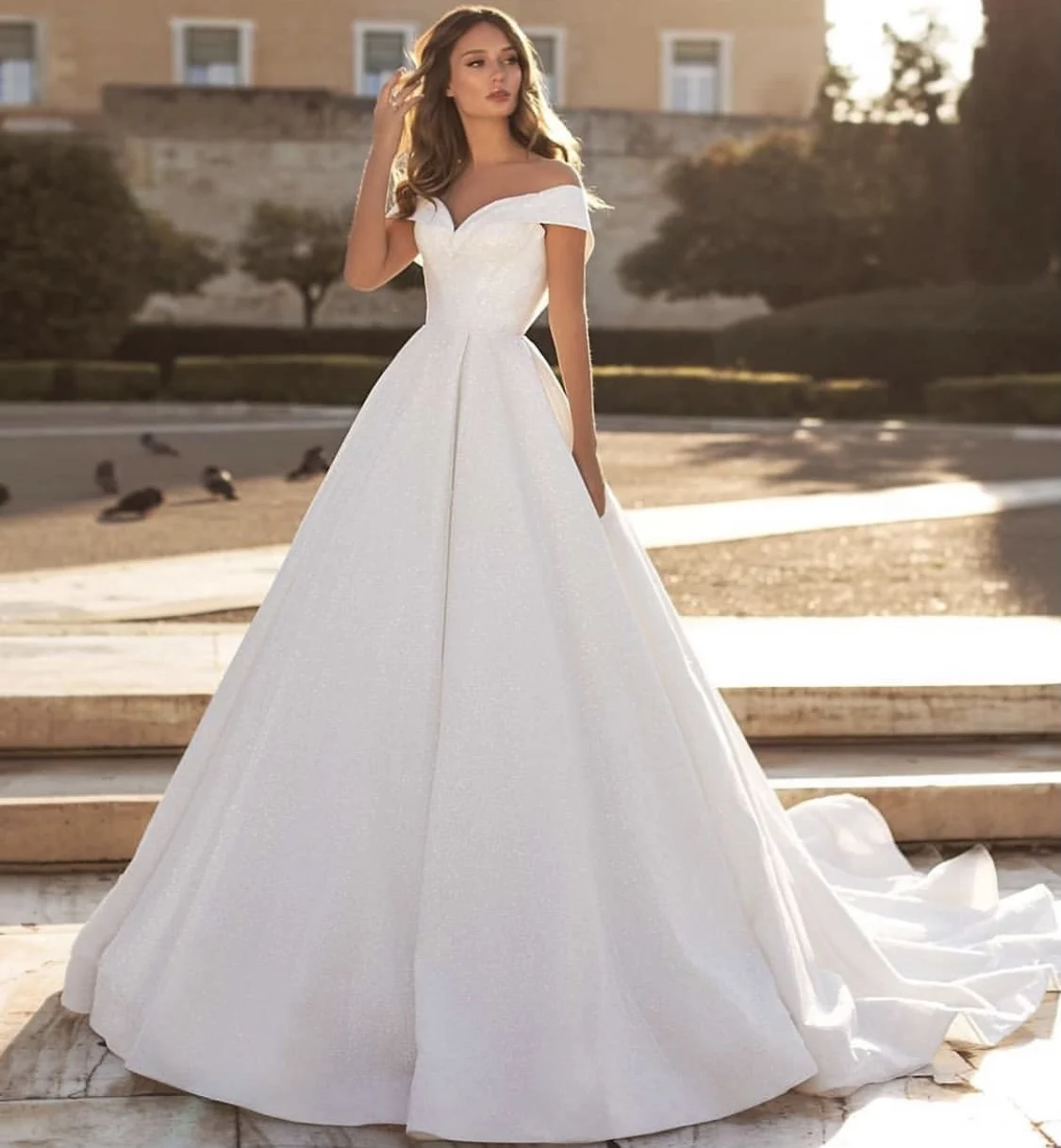 Top Trends: Simple Wedding Dresses A-Line Off The Shoulder Sweetheart Illusion Back Floor Length Sweep Train Bridal Gowns Vestidos De Novia Shoppable Styles