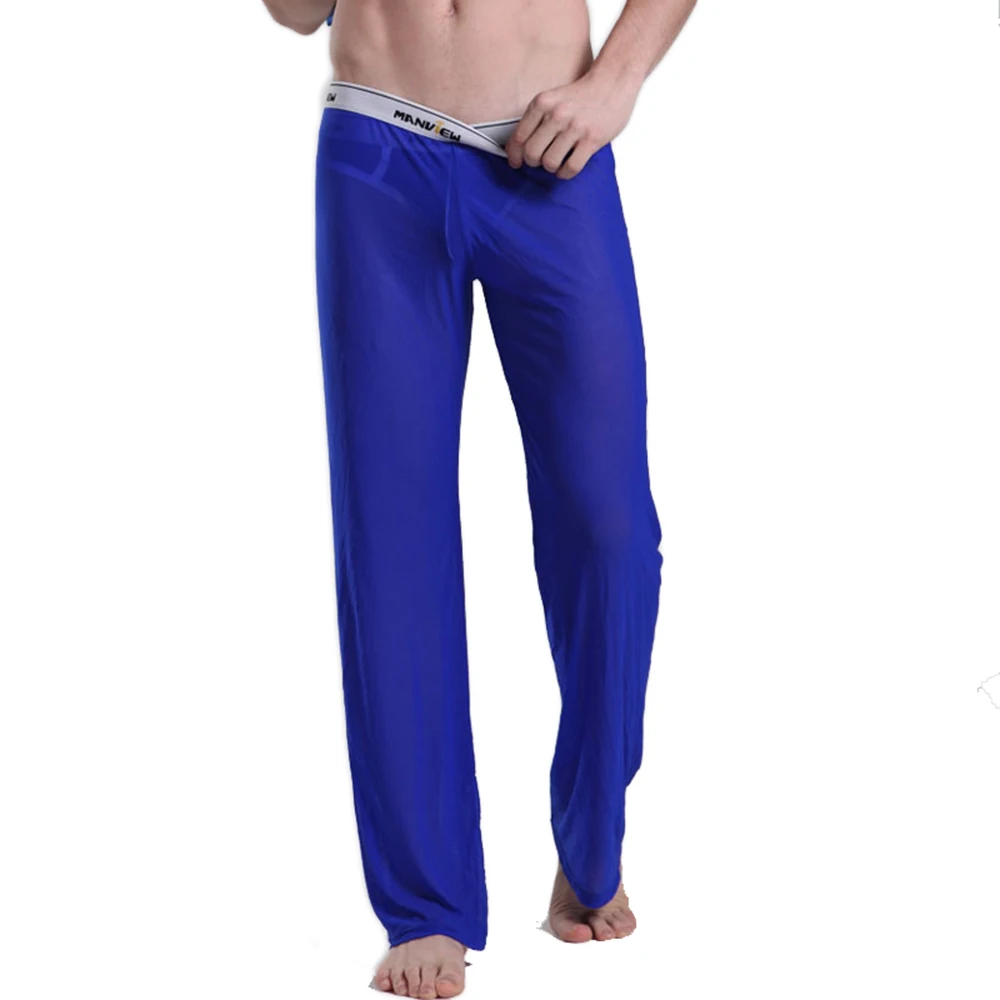 Top Trends: Casual Mesh Pajamas Ultra-thin Men See Though Pants Tranparent Long Pants Sexy Men Trousers Mens See Through Pants Men Sleepwear Shoppable Styles