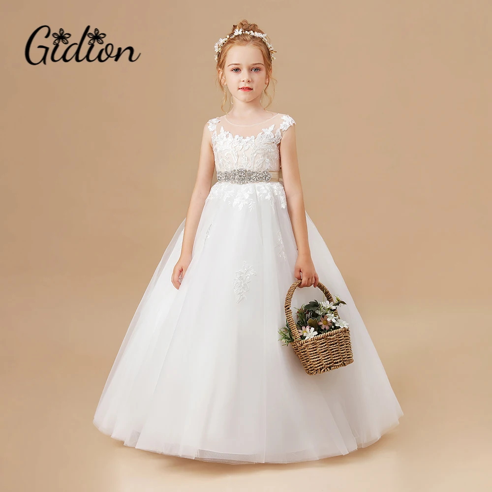 Top Trends: Appliques Princess Flowe Girl Dress For Kids First Communion Birthday Evening Party Festivity Celebration Ball-Gown Pageant Prom Shoppable Styles