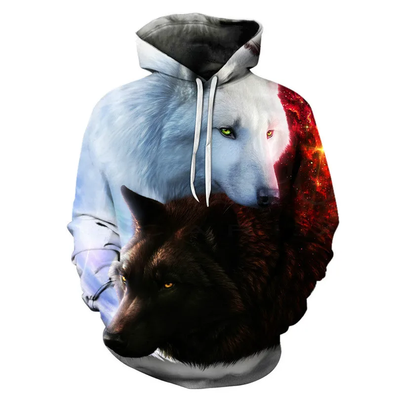 Top Trends: Wolf Printed Men Hoodies Brand 3d Hoodies Boy Jackets Quality Pullover Fashion TracksuitsHoodies Animal Streetwear Coat Shoppable Styles