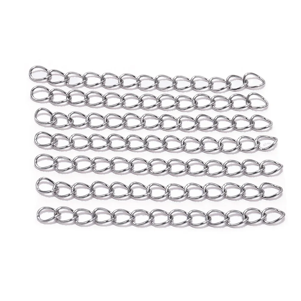 Top Trends: 50Pcs / lot 5 7cm Stainless Steel Bulk Necklace Extension Chain Tail Extender Bracelet Chains For Jewelry Making Supplies Findings Shoppable Styles